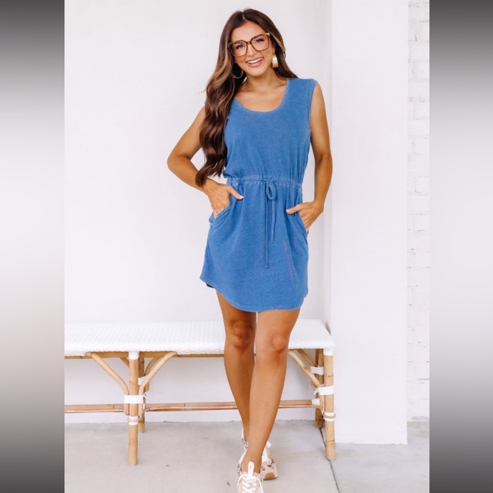 Z Supply Dayshift Denim Mini Dress - Vintage Indigo - XL